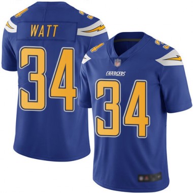 Los Angeles Chargers NFL Football Derek Watt Electric Blue Jersey Men Limited 34 Rush Vapor Untouchable